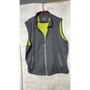 Elevate Mens Gray Full Zip Windbreaker Vest Mesh Lining Sleeveless 3X